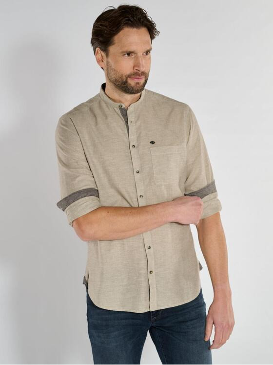 engbers Herren Langarm-Hemd uni Beige 36542