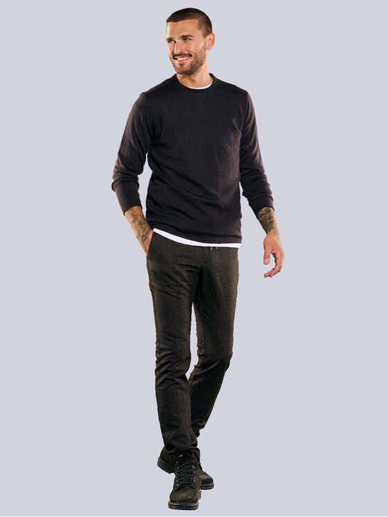 emilio adani Herren Pullover aus Merinowolle Braun 35704