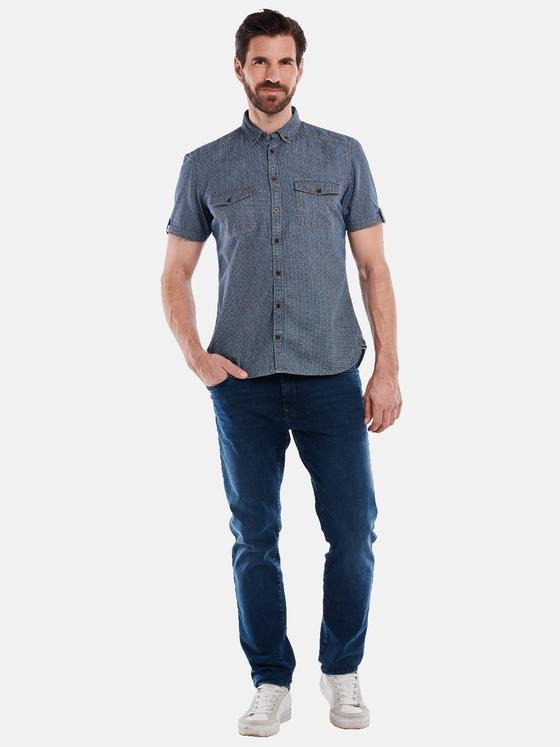 engbers Herren Kurzarm-Hemd regular Blau 34971