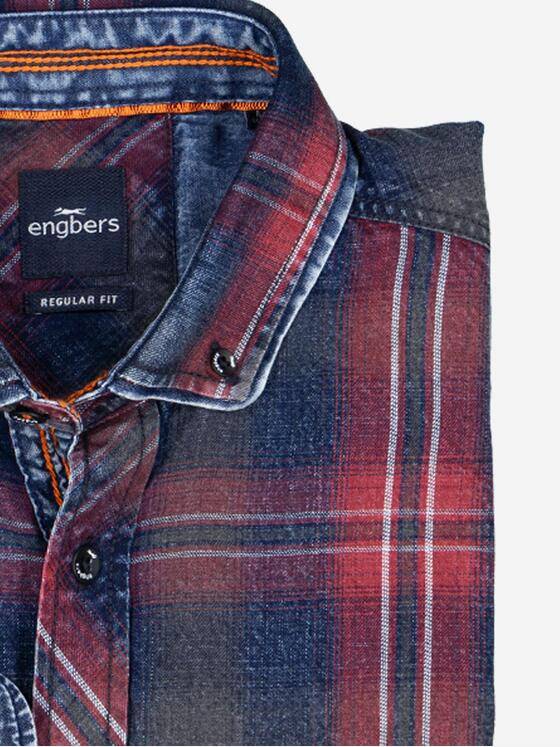 engbers Herren Langarm-Hemd kariert Rostorange 37853