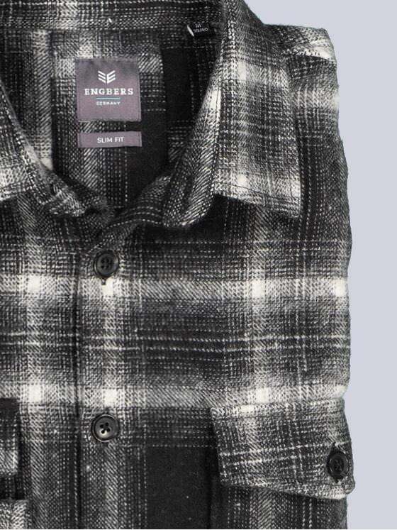 ENGBERS GERMANY Herren Overshirt aus softer Flanell-Warenqualität Schwarz 35459