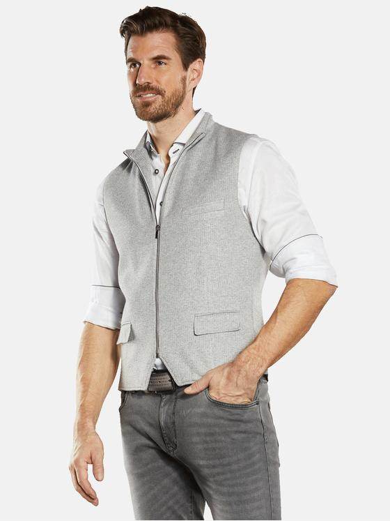 engbers Herren Sakko-Weste mit Zipper Hellgrau 34573