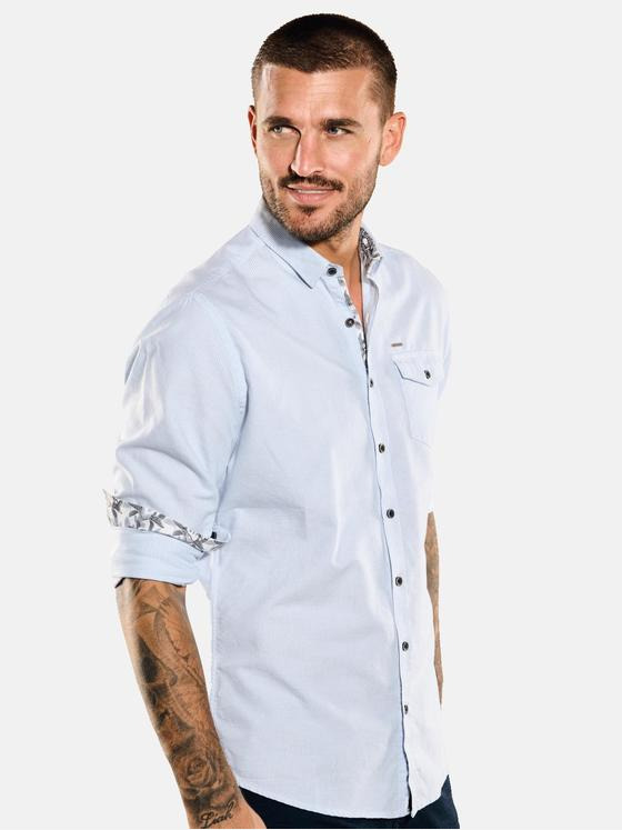 emilio adani Herren Hemd gemustert Blau 35471