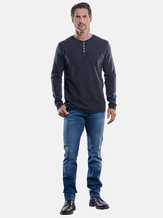 engbers Herren Lässiges Henley Shirt Saphirblau 30277