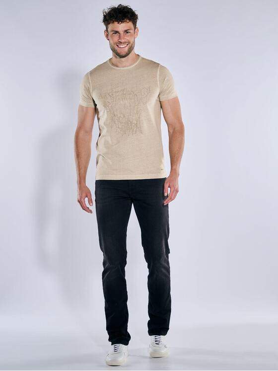 emilio adani Herren T-Shirt uni Beige 39309