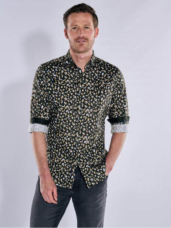 ENGBERS GERMANY Herren Langarm-Hemd in Satin-Stretch-Qualität Grau 37624