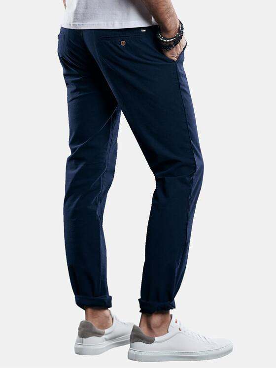 emilio adani Herren Modische Chino mit dezentem Karomuster Blau 29844