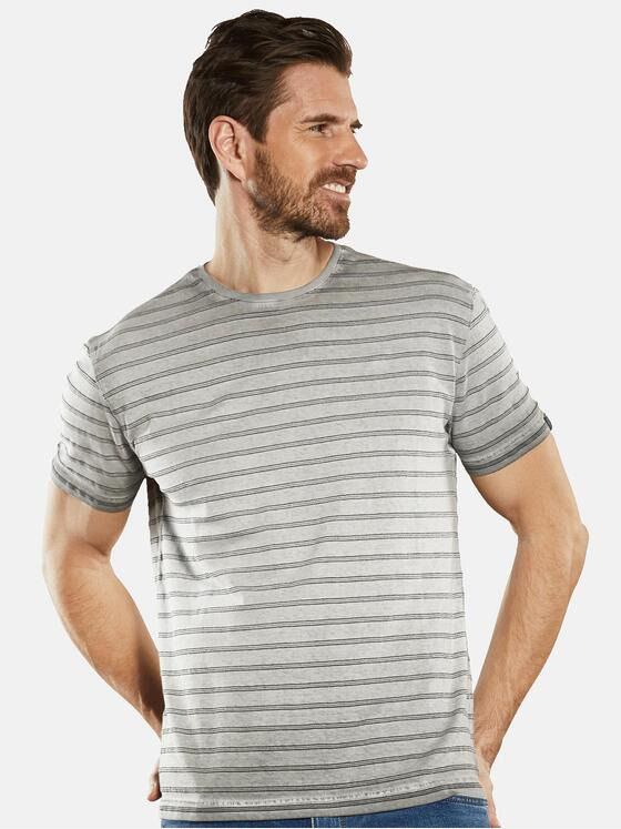engbers Herren T-Shirt gestreift Grau 34520