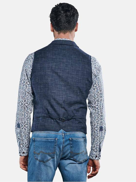 engbers Herren Sakko-Weste dezent gemustert Saphirblau 32185