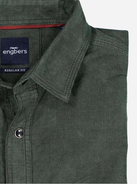 engbers Herren Langarm-Hemd uni Dunkelgruen 37391