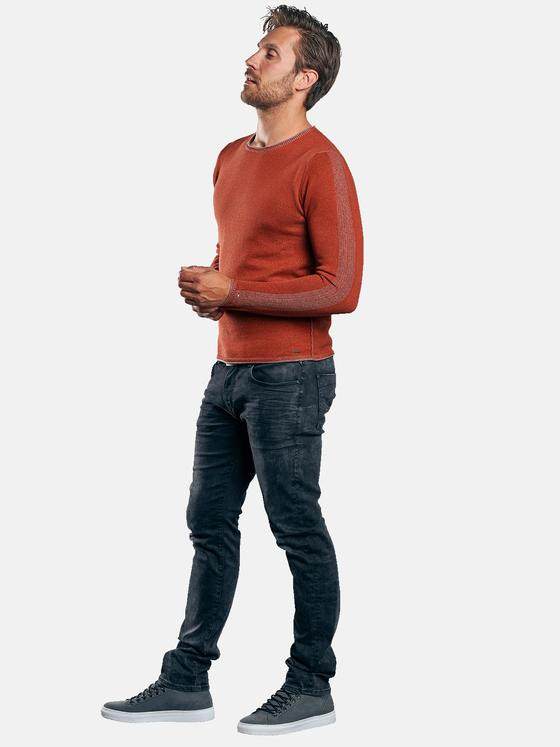 emilio adani Herren Pullover mit Rollkantendesign Orange 30473