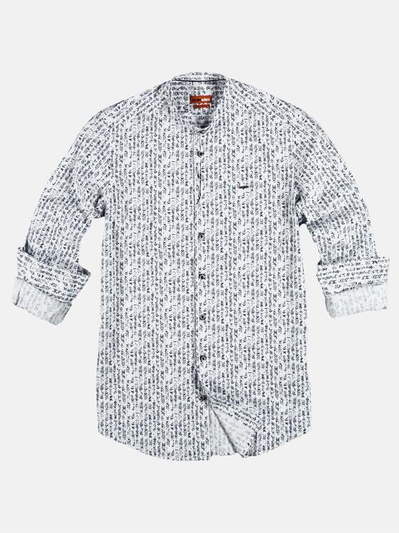 emilio adani Herren Stehkragenhemd aus Comfort-Stretch Blau 29329
