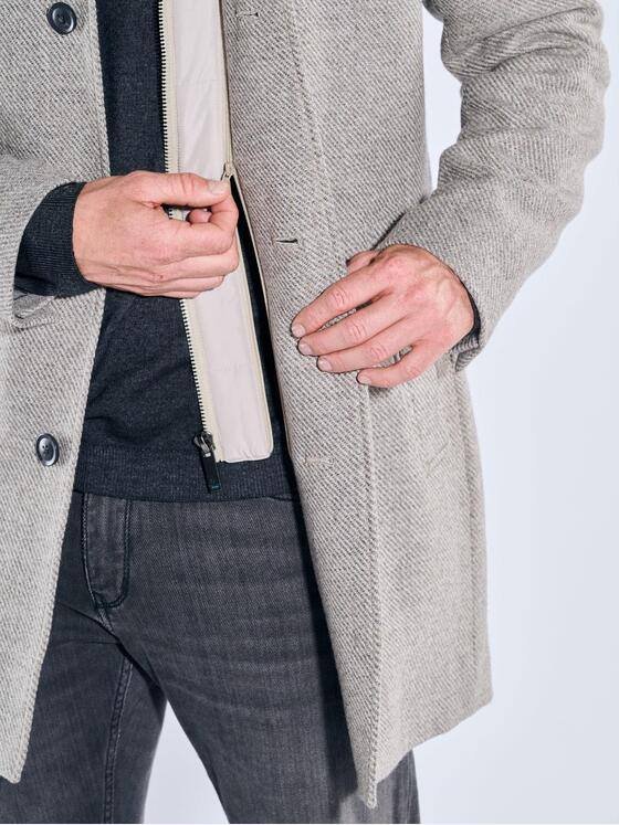 ENGBERS GERMANY Herren Mantel mit heraustrennbarem Inlet Grau 39514