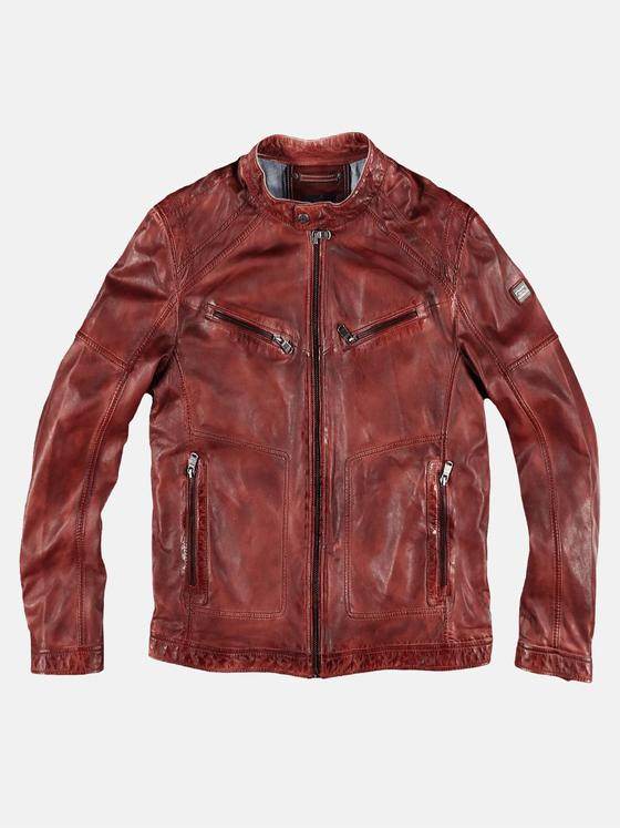 engbers Herren Bikerjacke rustikal gefärbt Rot 29087