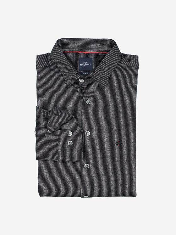 engbers Herren Langarm-Hemd slim fit Schwarz 37844