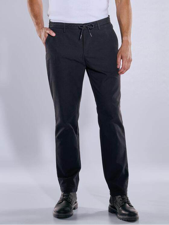 engbers Herren Chino mit Tunnelzug Schwarz 38114