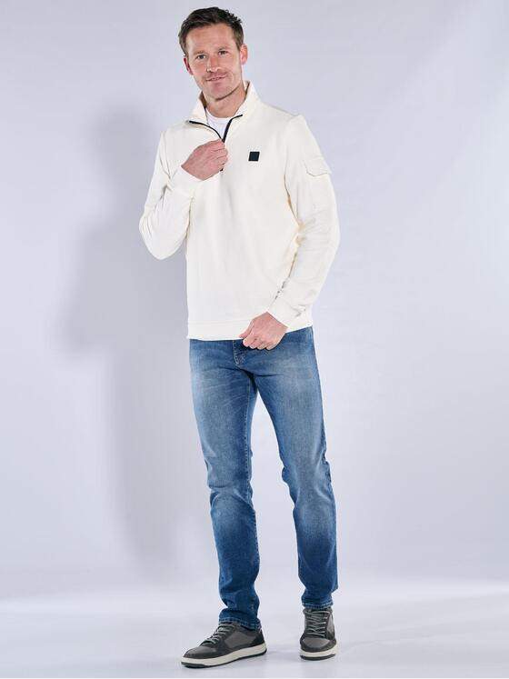engbers Herren Sweatshirt Stehbund Naturweiss 39932