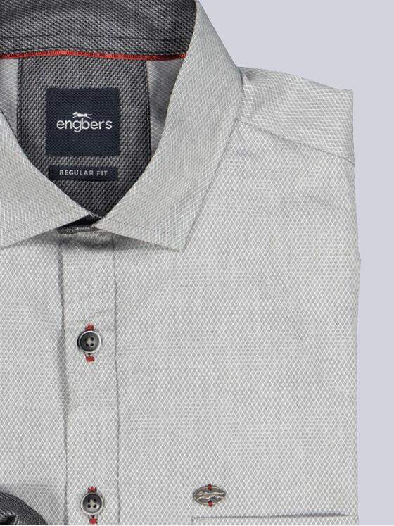 engbers Herren Langarm-Hemd uni Grau 35798