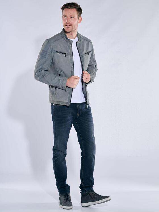 engbers Herren Lederjacke regular Taubenblau 38279