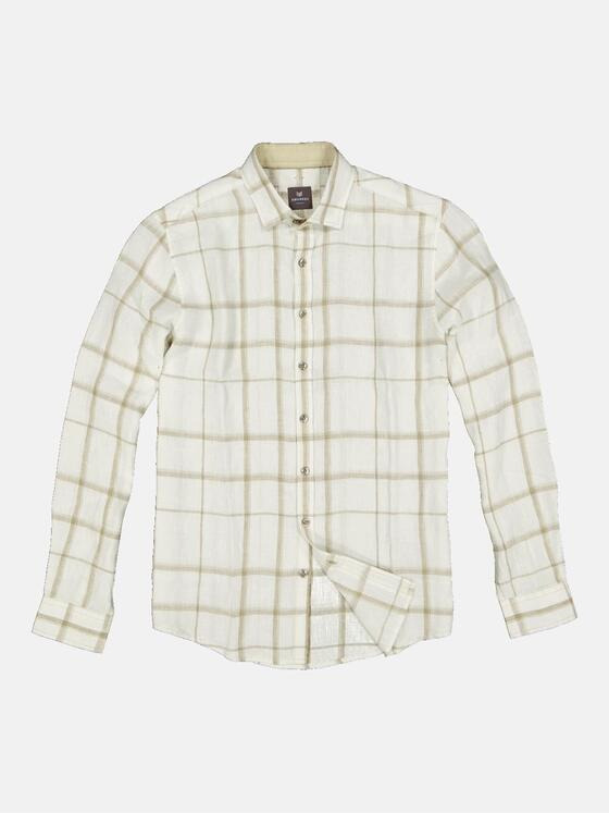ENGBERS GERMANY Herren Langarm-Hemd kariert Beige 35129
