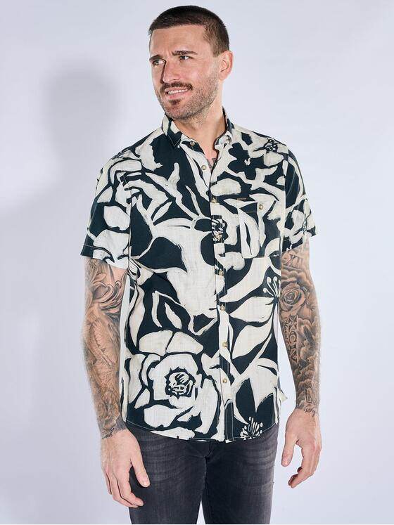 emilio adani Herren Hemd kurzarm Schwarz 40328