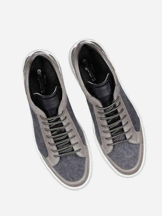 engbers Herren Sneaker mit Materialmix Grau 32654