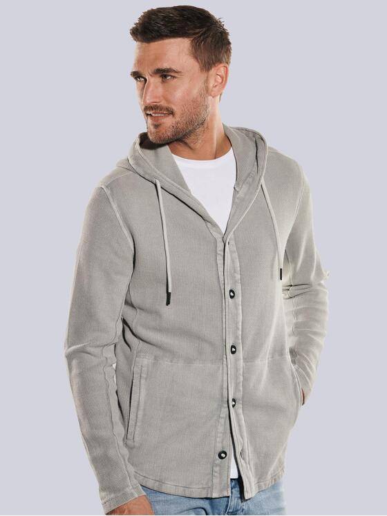emilio adani Herren Sweatjacke mit Kapuze Grau 35236