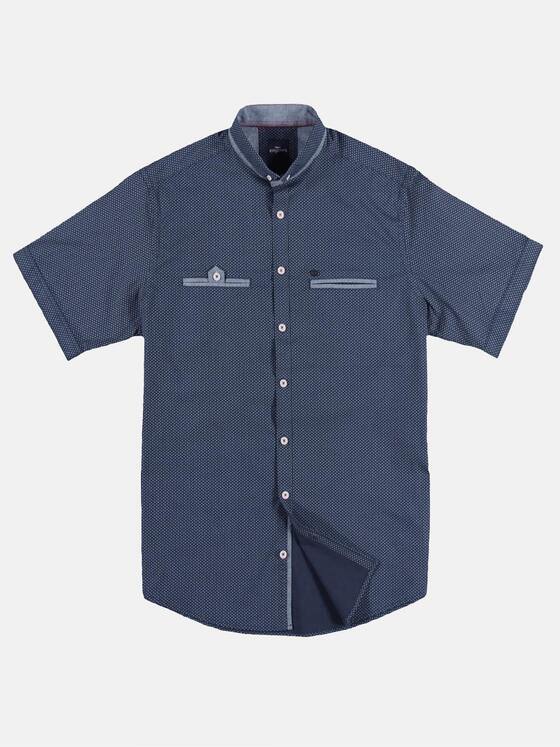 engbers Herren Modisches Halbarmhemd mit dezenten Kontrastdetails Saphirblau 29951