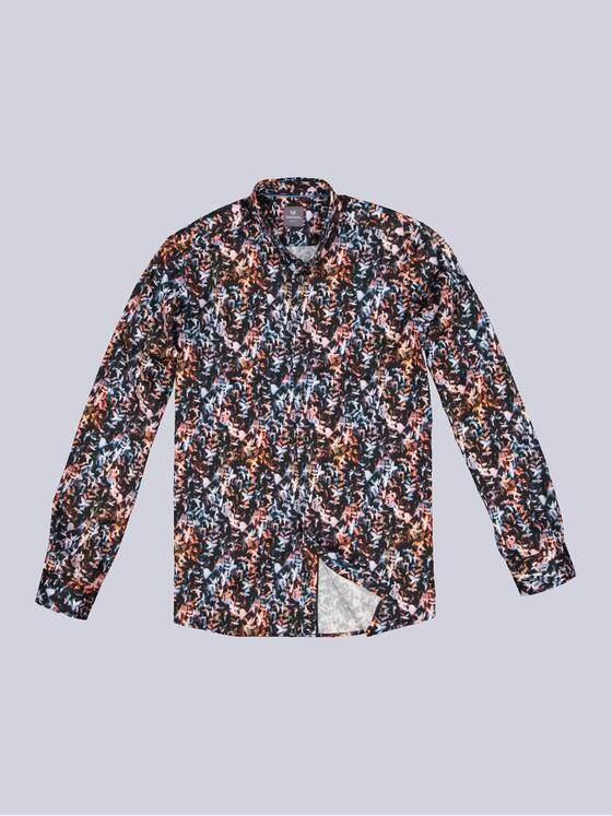 ENGBERS GERMANY Herren Langarm-Hemd mit Satin-Anteil Orange 33794