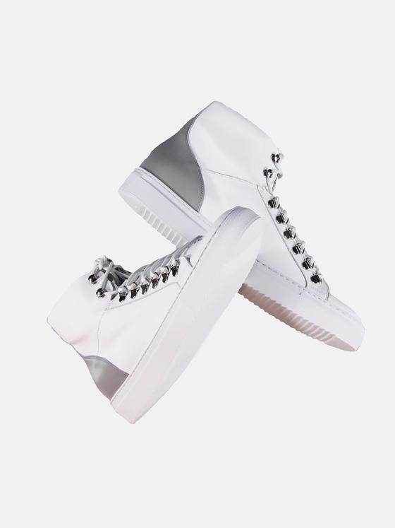 ENGBERS GERMANY Herren Lederboot mit Metallschlaufen Reinweiss 30573