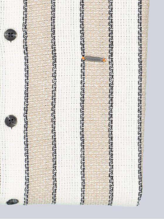 emilio adani Herren Kurzarm-Hemd gestreift Beige 38994