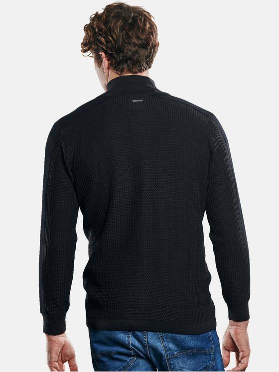 engbers Herren Strukturierter Cardigan Schwarz 30477