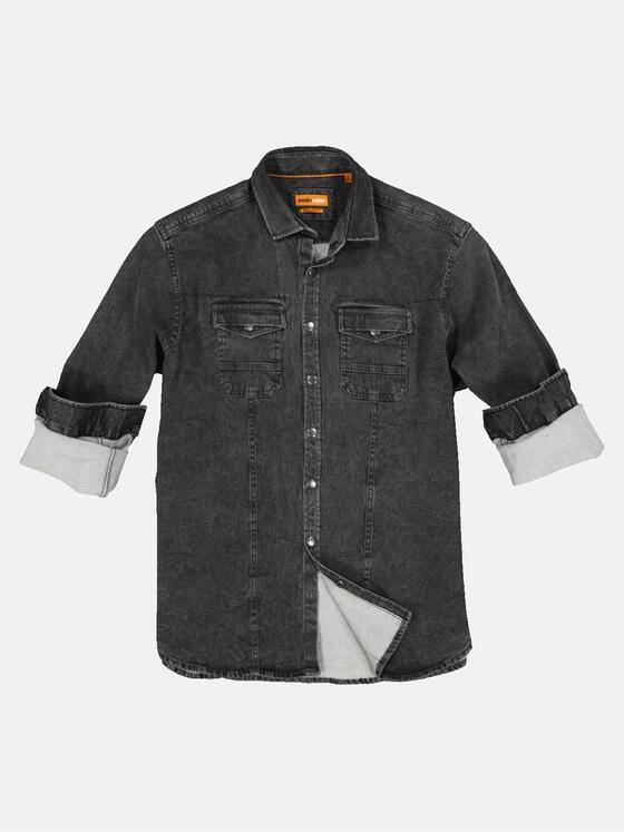 emilio adani Herren Hemd uni Grau 32462