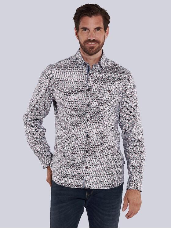 engbers Herren Langarm-Hemd gemustert Rot 36009