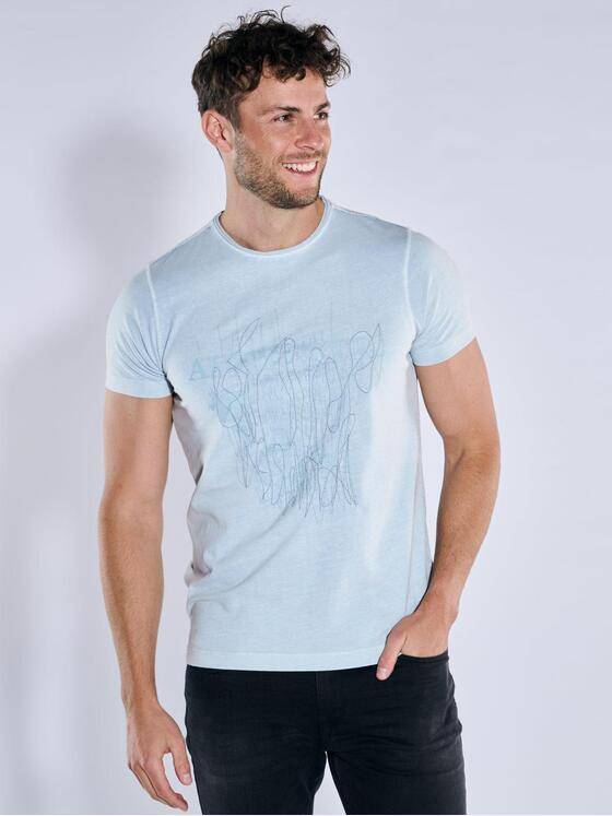 emilio adani Herren T-Shirt uni Blau 39310
