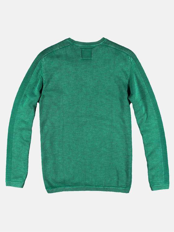 engbers Herren Sportiver Baumwollpullover mit modischem Rundhalsausschnitt Grasgruen 30432
