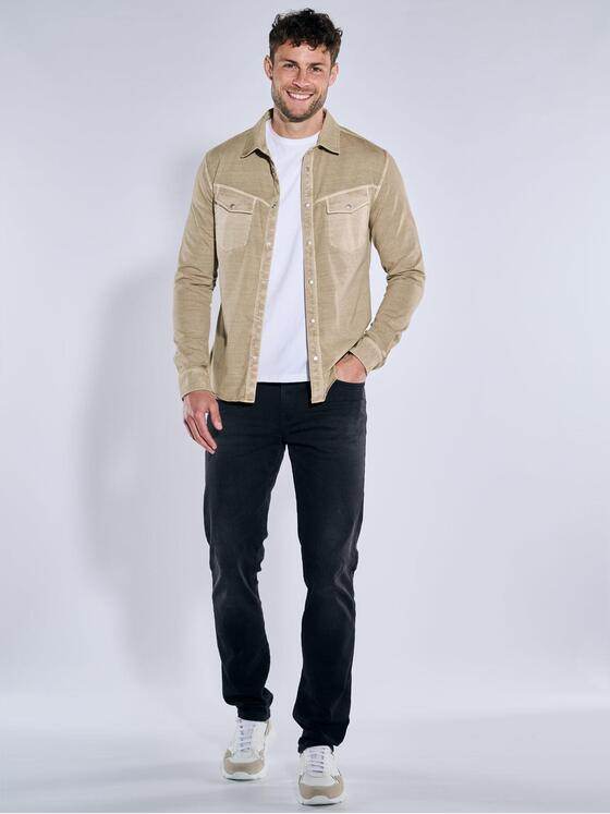 emilio adani Herren Langarm-Hemd uni Beige 39169