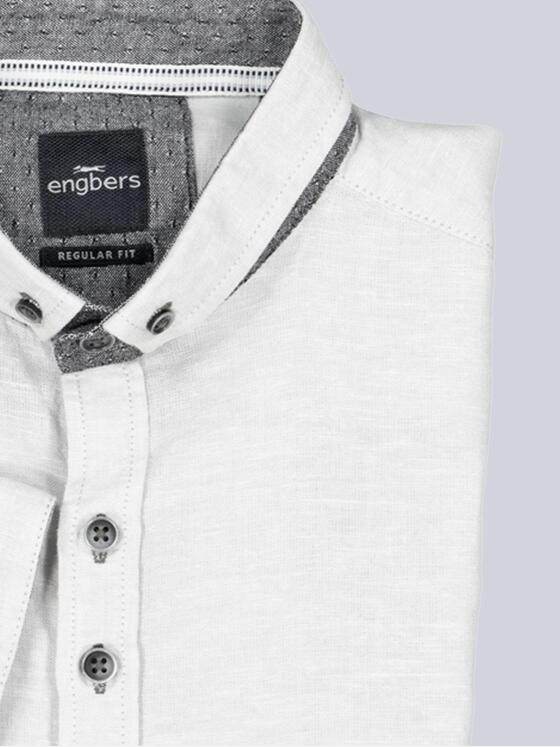 engbers Herren Kurzarm-Hemd mit Leinenanteil Silbergrau 38646