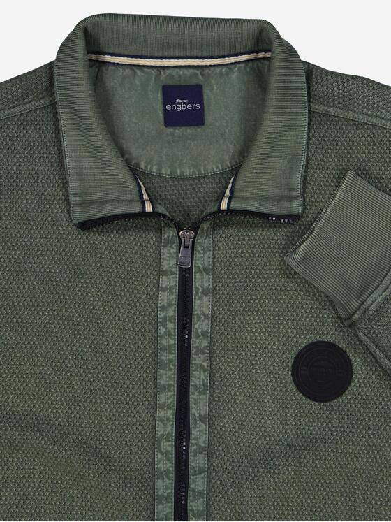 engbers Herren Sweatjacke strukturiert Khaki 37750