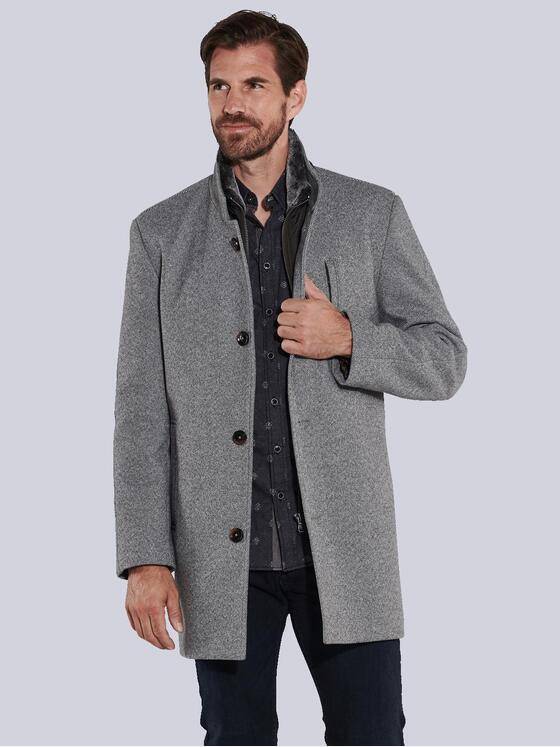 engbers Herren Mantel mit Inlet Grau 35491
