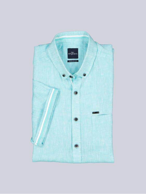 engbers Herren Kurzarm-Hemd aus Leinen Mint 38578