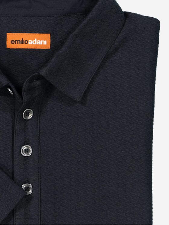 emilio adani Herren Polo-Shirt strukturiert Schwarz 37293