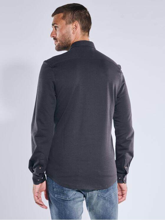 emilio adani Herren Langarm-Hemd aus Jersey Anthrazit 39605