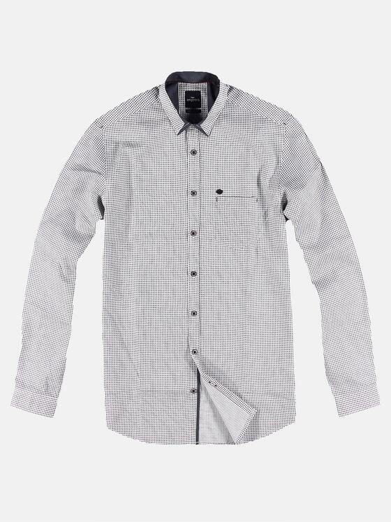 engbers Herren Langarm-Hemd gemustert Saphirblau 31685