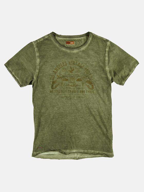 emilio adani Herren Rundhals T-Shirt Grün 25213