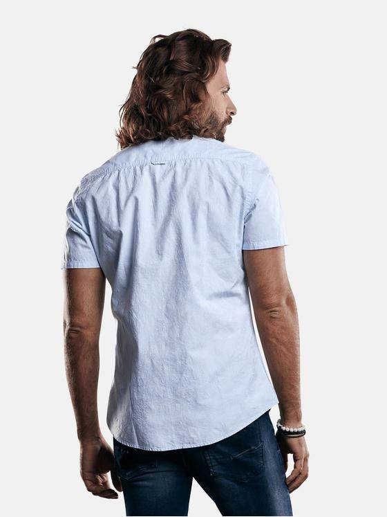 emilio adani Herren Baumwollhemd mit gewebtem Floralmuster Blau 29431