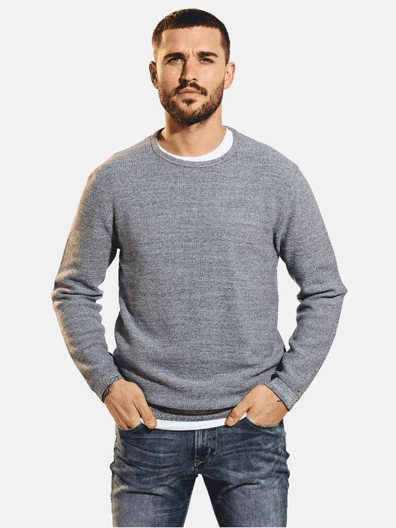 emilio adani Herren Pullover Rundhals Grau 32071