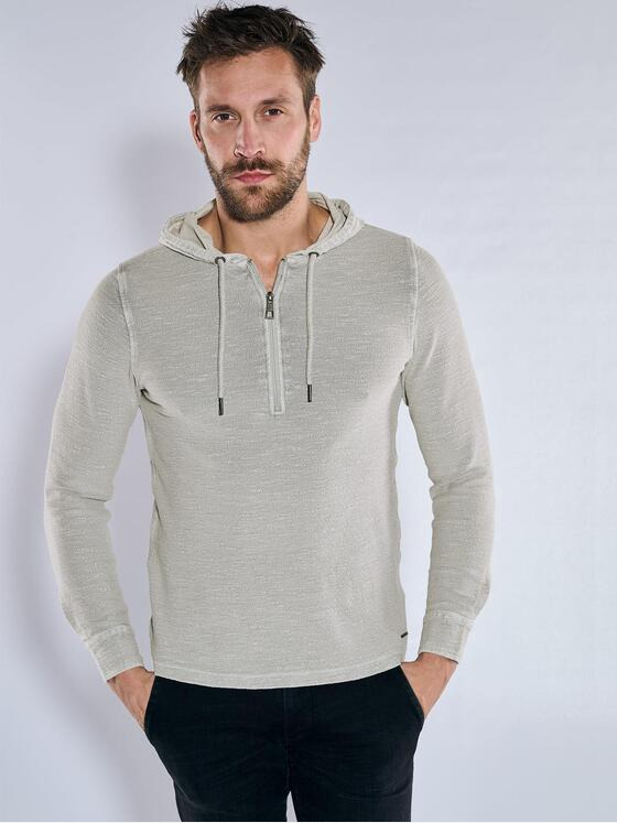 emilio adani Herren Langarm-Shirt mit Kapuze Grau 36806