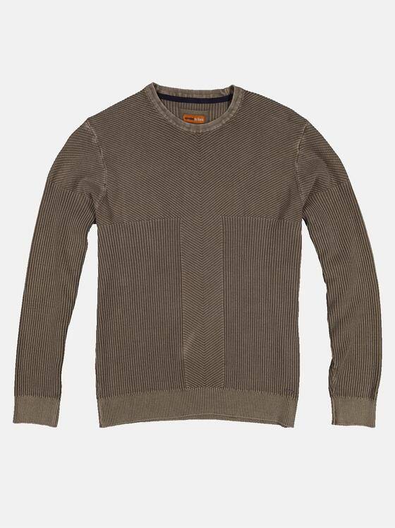 emilio adani Herren Pullover mit Rippstruktur Beige 32455
