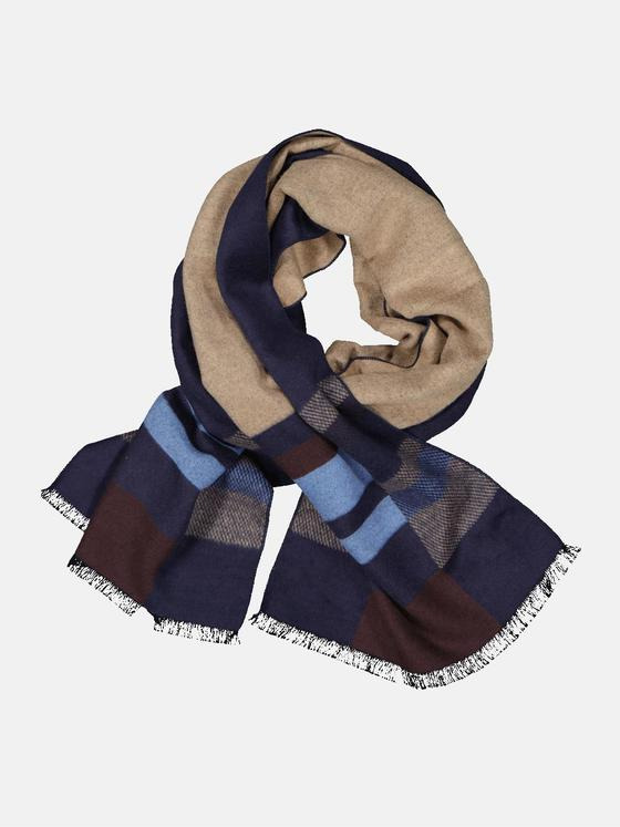 emilio adani Herren Schal gemustert Blau 33957